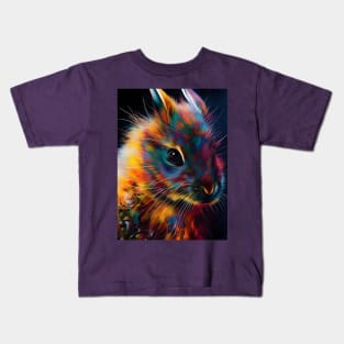 Colorful Year of the Rabbit 01 - Chinese Lunar Year Zodiac Sign or Easter Bunny Digital AI Art Kids T-Shirt